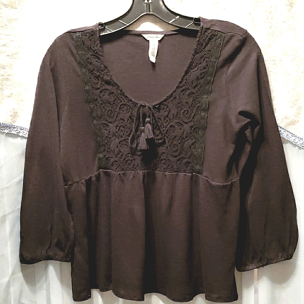 BETHANY MOTA BLACK CROP SWING TOP SZ S
